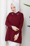 Women's Sleeve Mouth Lace Detailed Mercerized Knitwear Tunic - 5