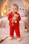 Baby Buttoned Pajama Set Soft Fabric Long Sleeve Relaxed Fit Baby Boy Sleep Set