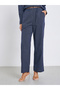 Women Striped Stand-Up Collar Belted Top and Pants Co-Ords - 4