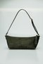 Khaki Color Knitted Pattern Zippered Adjustable Short Strappy Women's Bag