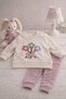 Flower Patterned 100% Organic 2-Piece Baby Girl Set / Gift Baby Girl Set - 2