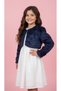 Girl's Floral Detailed Fur Bolero - 3