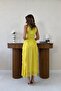 Women's Front Gathered Ruffled Long Dress - 5