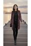 Women's Cinnamon Jacket Cardigan Long Sleeve Embossed Pattern Hooded Stripe Paneled - 5