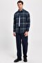 Men's Slim Fit slim fit checkered winter lumberjack shirt - 2
