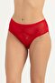 Women's Red Lace Detail Panties - 2