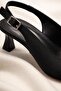 Women's Pointed Toe Slingback (6 cm) Heeled Shoes |   Elegant Buckle-Strapped Mid-Heel Casual & Stylish Model - 4