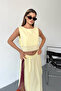 Women's Skirt Blouse 100% Cotton Double Set Yellow - 26Y 6031