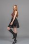 Women's Winter Black Belted Tulle Lace Lined 3 Layer Short Skirt Stylish Daily Comfortable 6859 - 5