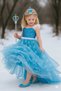 Frozen Frozen Elsa Costume Blue Front Short Back Long Dress Girl Child Outfit - 5