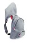 Unisex-Adult Hooded Backpack Grey Neon Pink - 2