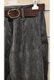 Women's Velvet Trousers with Belt Detail - 3
