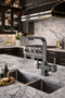 Anthracite Polished Kitchen Sink Faucet 3-Way Square Kitchen Tap Brass Guaranteed Smoke-Finished Fitting - 3
