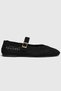 Ahri Black Belt Detail Blunt Toe Women's Ballerinas - 4