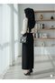 Black Hijab Pencil Skirt with Side Button Detail - High Waist Stylish Office Skirt - 4