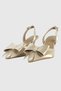 Elina Champagne Satin Bow Detail Women's Heeled Shoes with Back Belt - 5