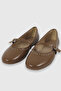 Janna Karamel Rustic Trocley Belt Detail Women's Ballerinas - 4
