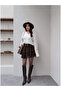 Women's Belted Lace Detail Mini Skirt
