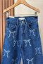 Girl's Blue Bow Printed Jeans - 3