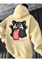 سويت شيرت للجنسين من CAT B مطبوع باللون الأسود