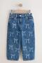 Girl's Blue Bow Printed Jeans