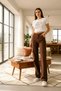 Clara Stretch Fabric Women's Dark Cargo Wash Super High Waist Loose Leg Denim Loose Palazzo Pants - 5