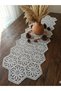 Tablecloth Runner Off-White with French Lace Detail |   Off-White Color, Table Runner - 2