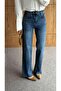 Wide Leg Raw Hem Blue Jean - 3
