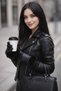 Women's Leather Top - Suede Fur Bottom and Zigzag Detailed Gloves (Water and Cold Resistant)