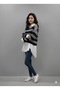 Women's White Shirt and Navy Blue Striped 2-Piece Top Sweater Shirt Set - 3