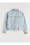 Lcw Kids Blue Floral Embroidered Girls' Jean Jacket - 3