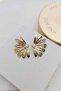 Pearl Double Sided Flower Gold Women's Earrings - 3