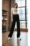 Criss Stretch Fabric Women's Cargo Wash Super High Waist Loose Leg Denim Loose Palazzo Pants - 2
