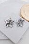 Narcissus Flower Silver Color Women's Earrings - 3