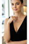 Snowflake Pendant Gold Color Zircon Stone Stainless Steel Necklace - 2
