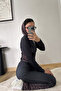Cheetah Black Leopard Premium Slim Fit Flared Zipper Casual Tracksuit Set - 2