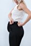 Maternity Flexible Abdominal Band Adjustable Waist Mom Fit Classic Fabric Trousers Black - 7