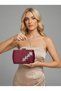 Burgundy Luxury Suede Crystal Stone Metal Handle Chain Women's Evening Dress Bag Wedding Engagement Graduation
