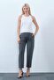 Maternity Flexible Abdominal Band Adjustable Waistband Mom Fit Classic Fabric Trousers Anthracite - 3