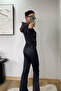 Cheetah Black Leopard Premium Slim Fit Flared Zipper Casual Tracksuit Set - 7