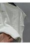 Women's White Zero Sleeve Thessaloniki Wide Short Knitwear Knitted Sweater Oversized Crew Neck - 8