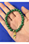 Malahite Natural Stone Bracelet with Koi Fish Figure