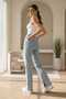 Layza Stretch Fabric Women's Inner Slit Light Blue Snow Superhigh Waist Loose Leg Denim Loose Palazzo Trousers - 7