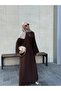 طقم عباية من قماش الكريب المزدوج مع حزام كفتان - 5