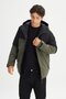 Hooded Relaxed Khaki Men's Coat L2520257801 - 2
