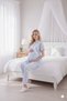 New Season Blue Fisto Linen Special Design Summer 100% Cotton Maternity Pajama Set - 3