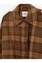 Long Sleeve Pocketed Shirt Collar Plaid Oversized Cashmere Jacket - 4