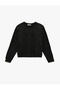 Oversized Long Sleeve Glittery Crew Neck Sweatshirt - 3