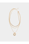 Gold Layered Necklace with Pearl Pendant - 2