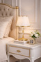 E Sersi̇ Rose Gold Floor Standing Fabric Headboard Table Lamp Lamp Shade Lighting Lamp Bedroom Lamp - 2
